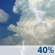 Tuesday: A 40 percent chance of showers and thunderstorms.  Partly sunny, with a high near 88.